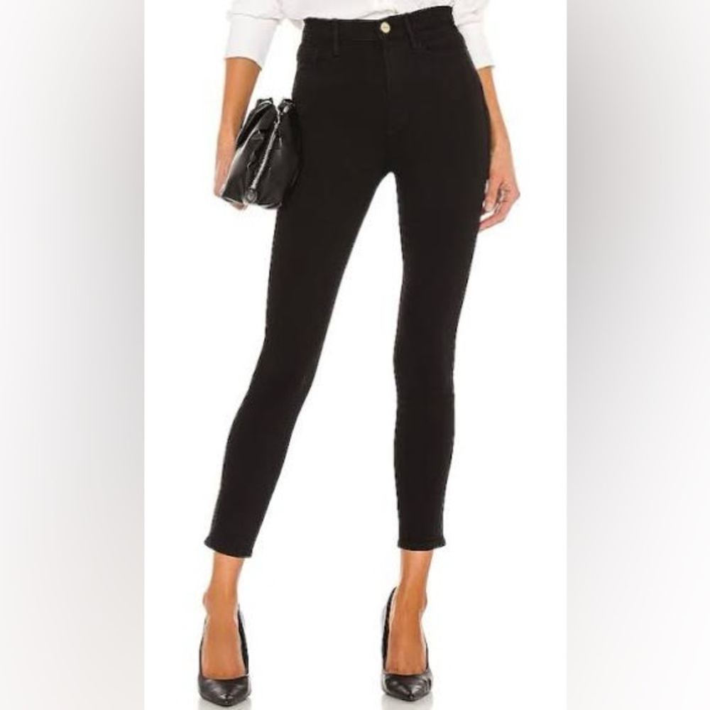 FRAME Ali High‎ Rise Cigarette Jeans Noir Black Size 25 Slim Straight - Picture 3 of 7